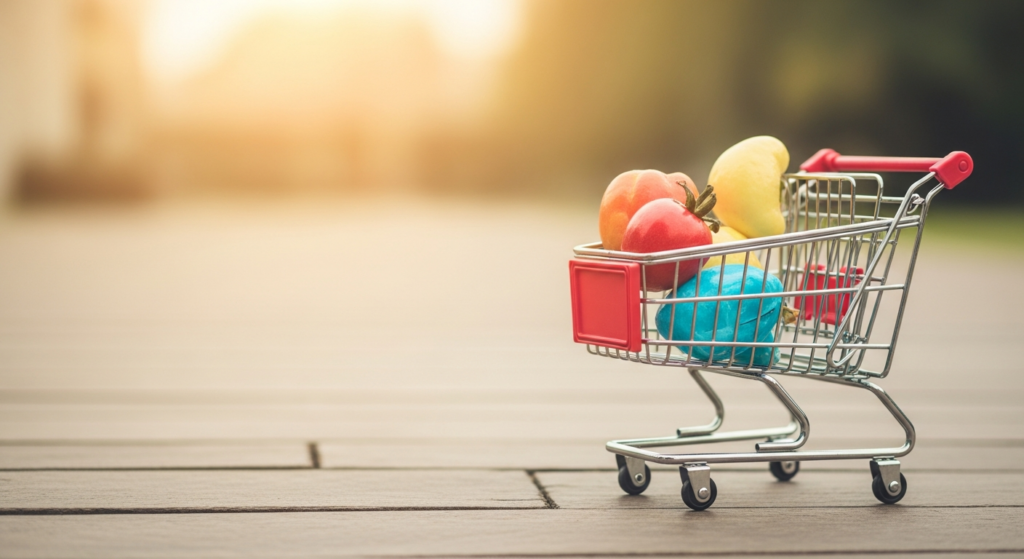 A dark-themed, minimalist illustration showing a glowing 3D line graph with a strong upward trend, symbolizing e-commerce conversion rate optimization and growth, with a subtle shopping cart icon at its peak.