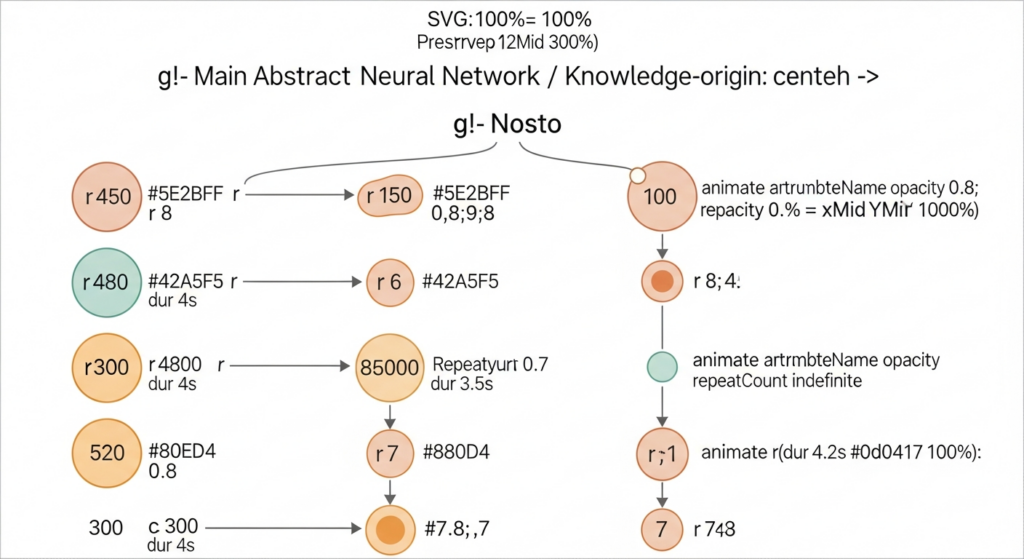 An abstract, futuristic illustration of a glowing network of interconnected nodes and lines in deep blues and purples, representing semantic SEO and advanced data connections for keyword research, set against a dark, gradient background.